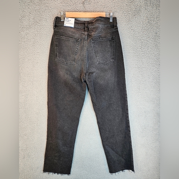Old Navy Sky-Hi Straight Raw Hem Denim Jeans Sz 8 Distressed Secret Slim Pockets - Picture 8 of 11